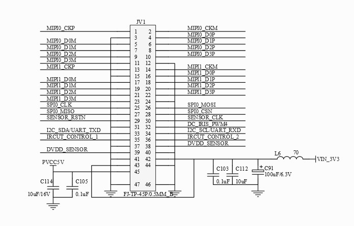 IMX178 Sensor Board Pinout Diagram